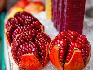 Pomegranate for blood flow support in a lower-sugar juice