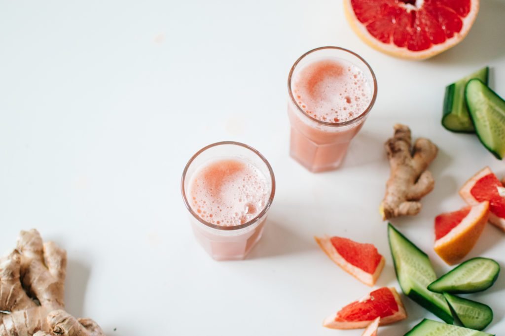 Grapefruit cucumber ginger juice