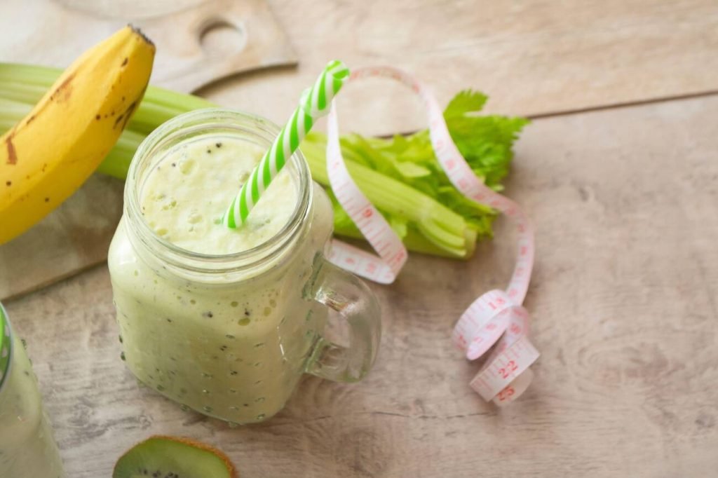 Green juice with banana