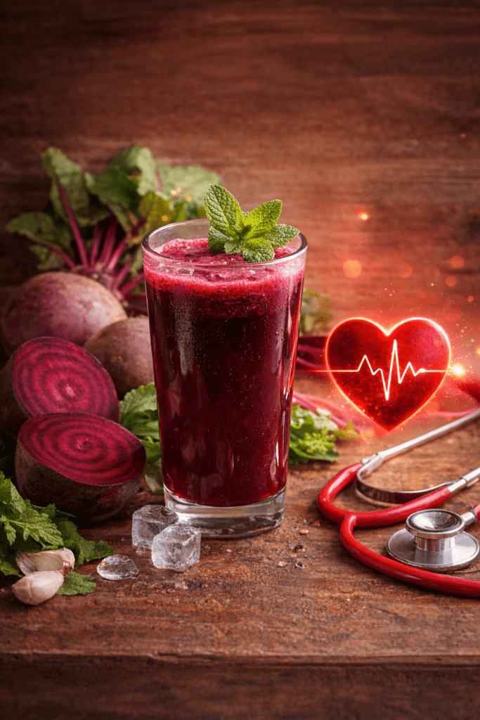 Beetroot juice rich in dietary nitrates supporting healthy blood circulation